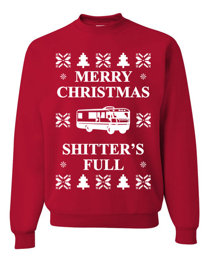 Full Ugly Xmas Sweater Bodysuit for Infant Creeper Boys Girls Baby, Merry Christmas Shitters Ugly Christmas Sweater Unisex Crewneck Sweatshirt