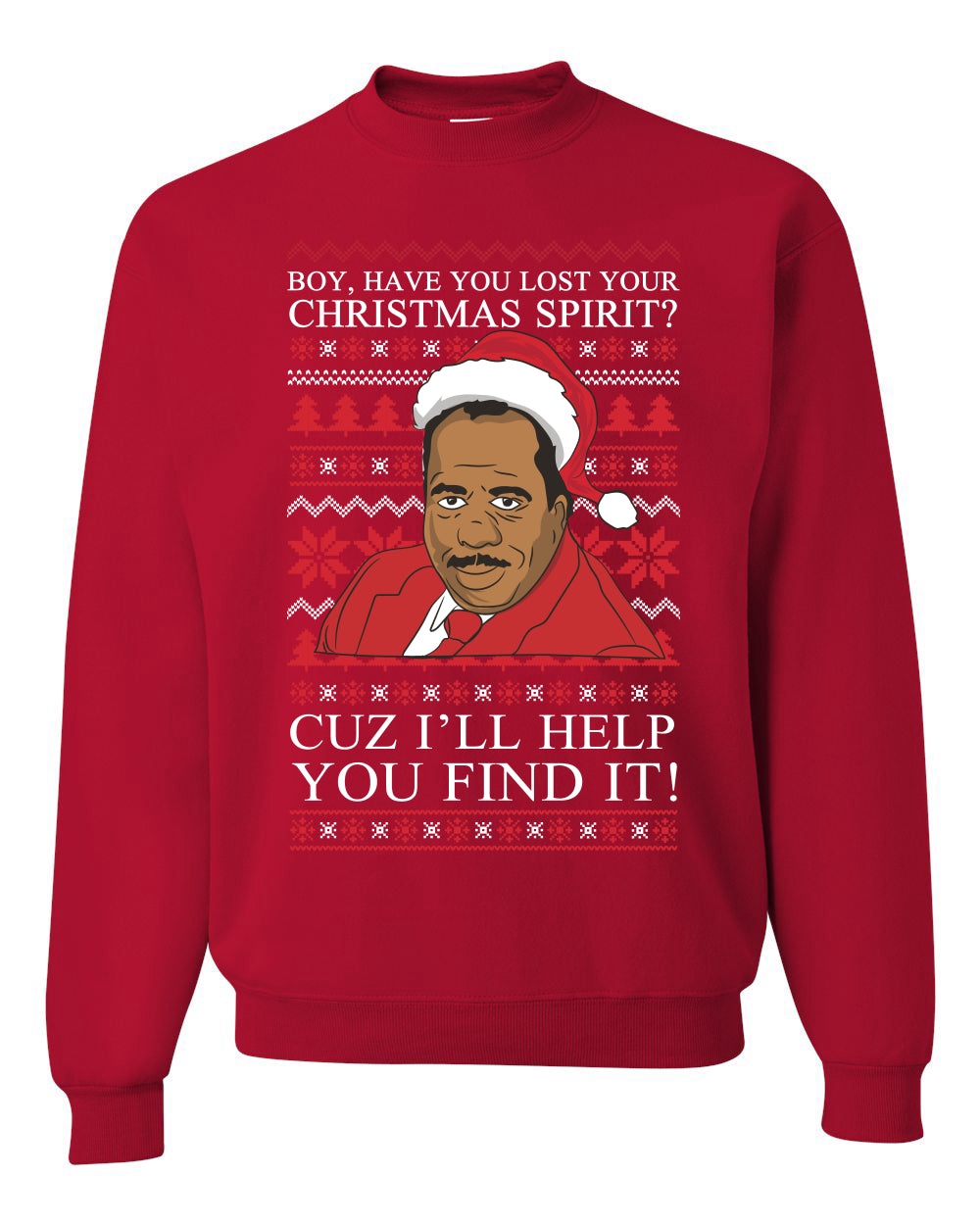 Crewneck Ugly Holiday Unisex Sweater Stanley Hudson Christmas Spirit I'll Help You Find It Ugly Christmas Sweater Unisex Crewneck Sweatshirt