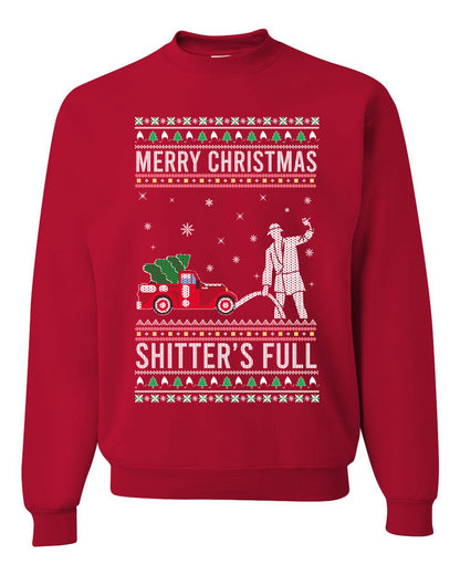 Men's Long Sleeve Shirt Ugly Holiday Crewneck Sweater Merry Christmas Shitter's Ugly Christmas Sweater Unisex Crewneck Sweatshirt