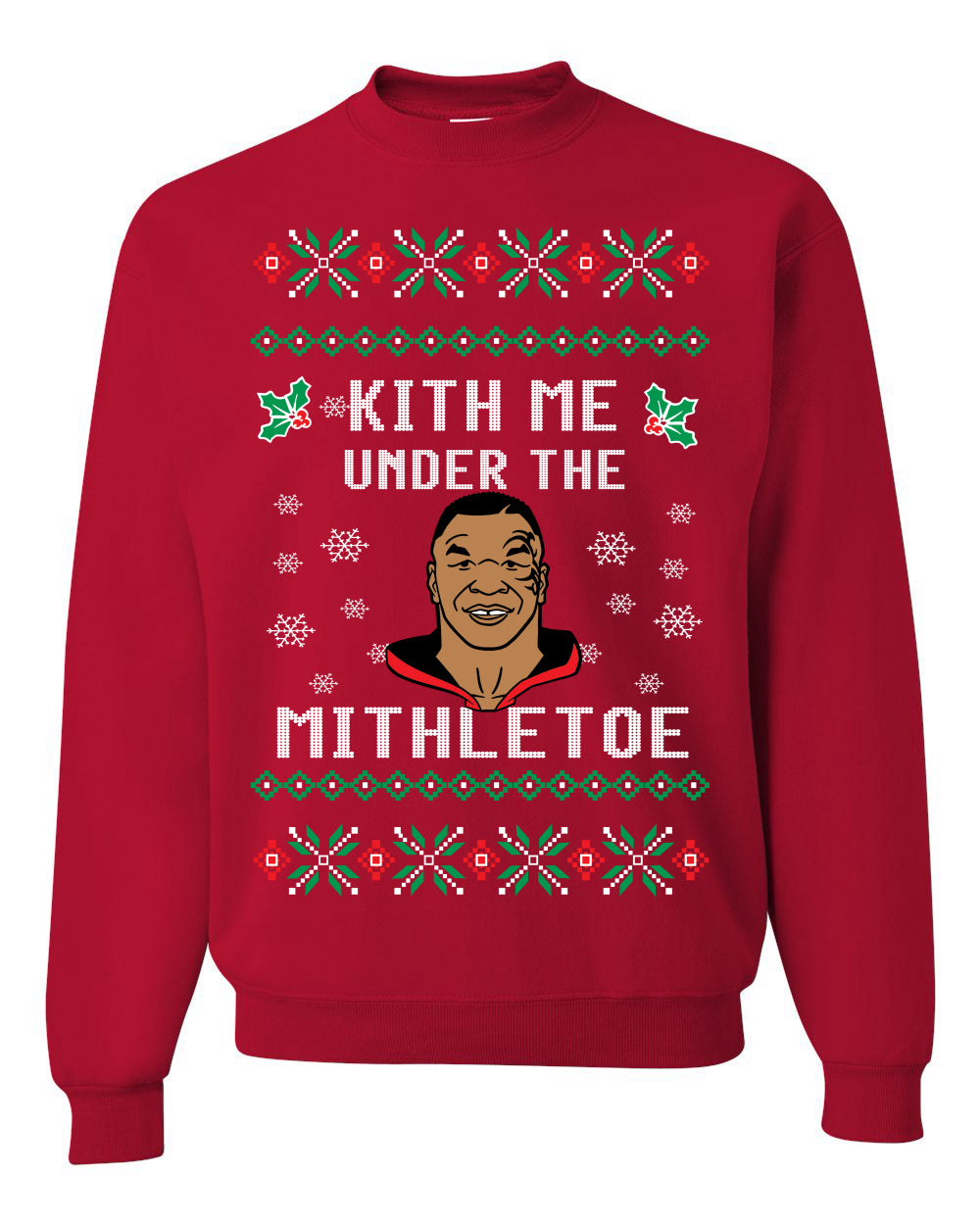 Funny Ugly Christmas Holiday Sweater Sweatshirt Unisex Mike Tyson Lisp Ugly Christmas Sweater Unisex Crewneck Sweatshirt