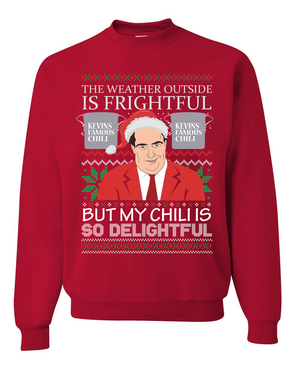 Ugly Christmas Crewneck Sweater Graphic Sweatshirt Unisex Kevin's Famous Chili is So Delightful, Wild Bobby  Ugly Christmas Sweater Unisex Crewneck Sweatshirt