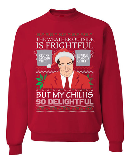 Ugly Christmas Crewneck Sweater Graphic Sweatshirt Unisex Kevin's Famous Chili is So Delightful, Wild Bobby  Ugly Christmas Sweater Unisex Crewneck Sweatshirt