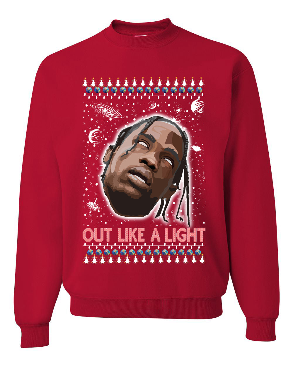 Out Like a Light, Christmas Gifts, Funny Xmas Gift Idea, Ugly Christmas Sweater Unisex Crewneck Sweatshirt