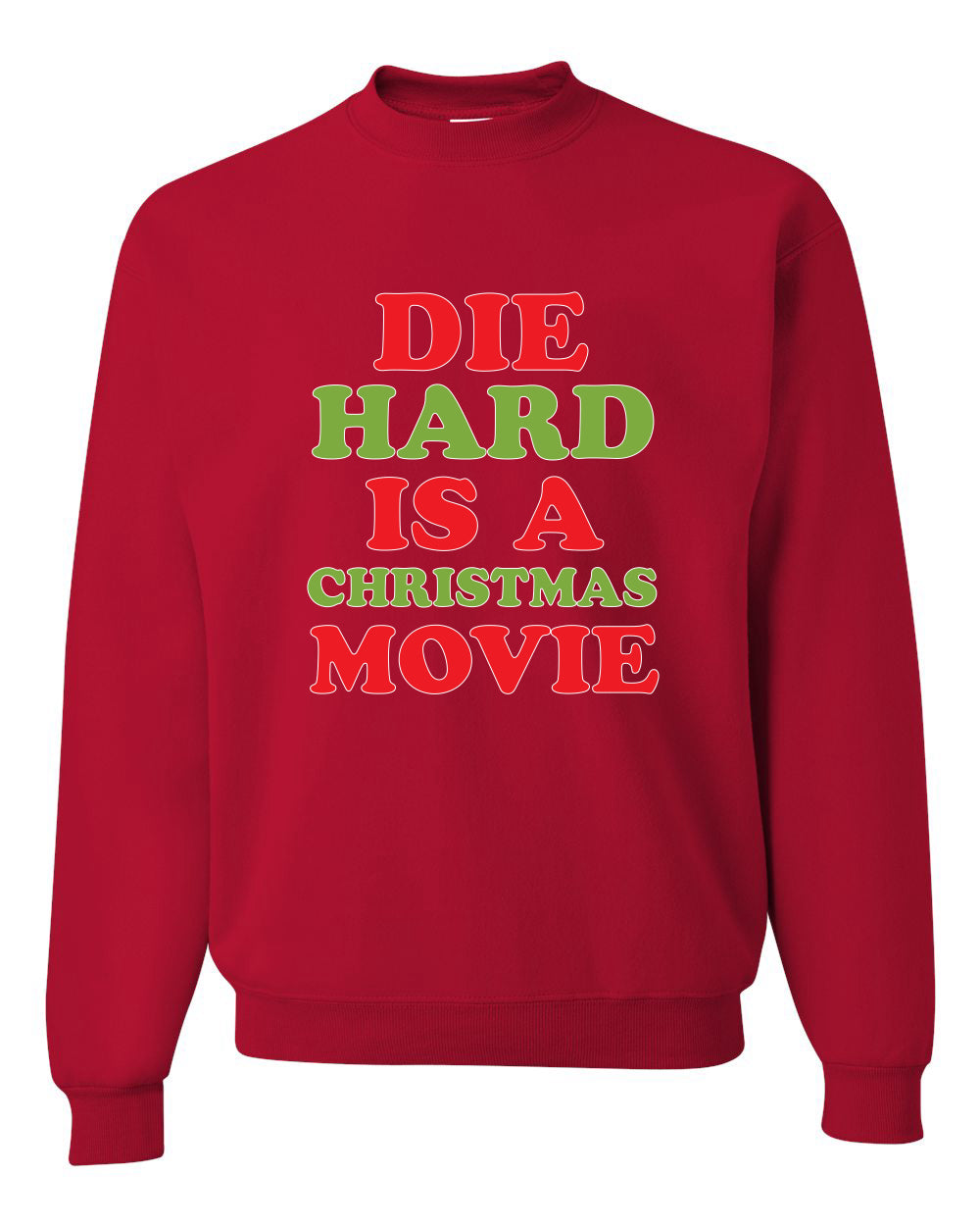 Men's Christmas Long Sleeve Shirt, Die Hard is a Christmas Movie Ugly Christmas Sweater Unisex Crewneck Sweatshirt