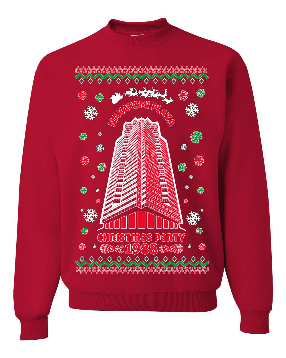Ugly Unisex Crewneck Christmas Sweater 1988 Nakatomi Plaza Christmas Party Ugly Christmas Sweater Unisex Crewneck Sweatshirt