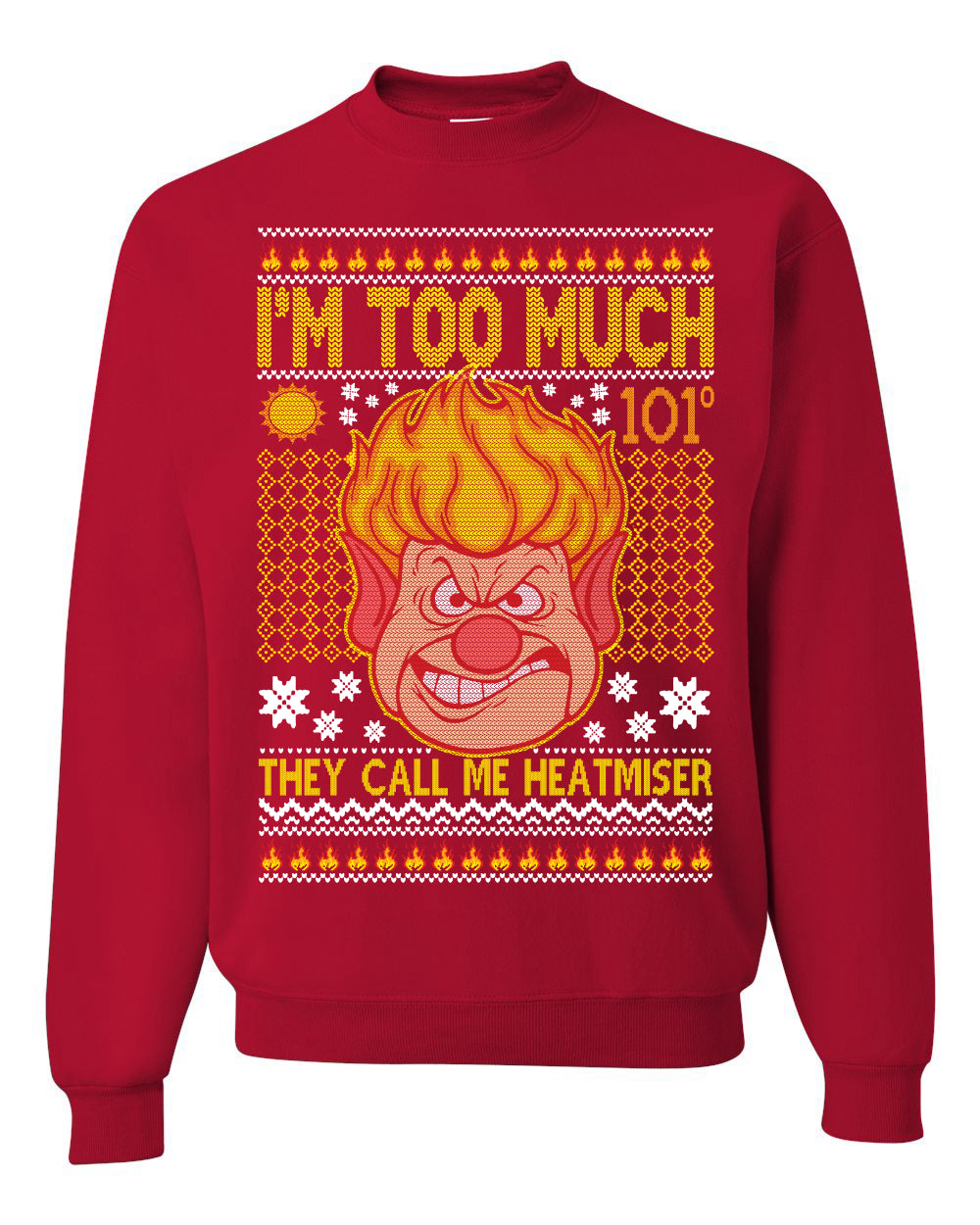 Unisex Graphic Ugly Xmas Graphic Crewneck Sweater They Call Me Heatmeiser I'm Too Much Merry Sweatshirt Ugly Christmas Sweater Unisex Crewneck Sweatshirt