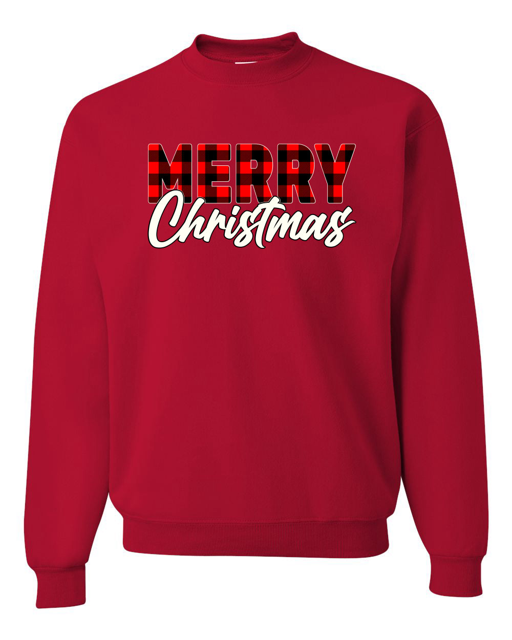 Men's Christmas Graphic TShirt, Plaid, Merry Christmas Buffalo  Ugly Christmas Sweater Unisex Crewneck Sweatshirt