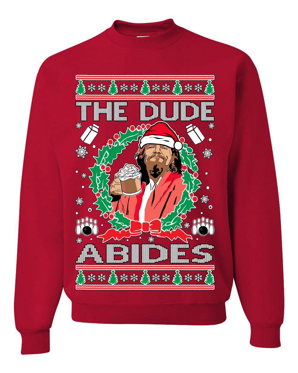 Big Lebowski - The Dude Abides, Christmas Gifts, Funny Xmas Gift Idea, Ugly Christmas Sweater Unisex Crewneck Sweatshirt