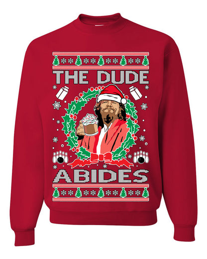 Big Lebowski - The Dude Abides, Christmas Gifts, Funny Xmas Gift Idea, Ugly Christmas Sweater Unisex Crewneck Sweatshirt