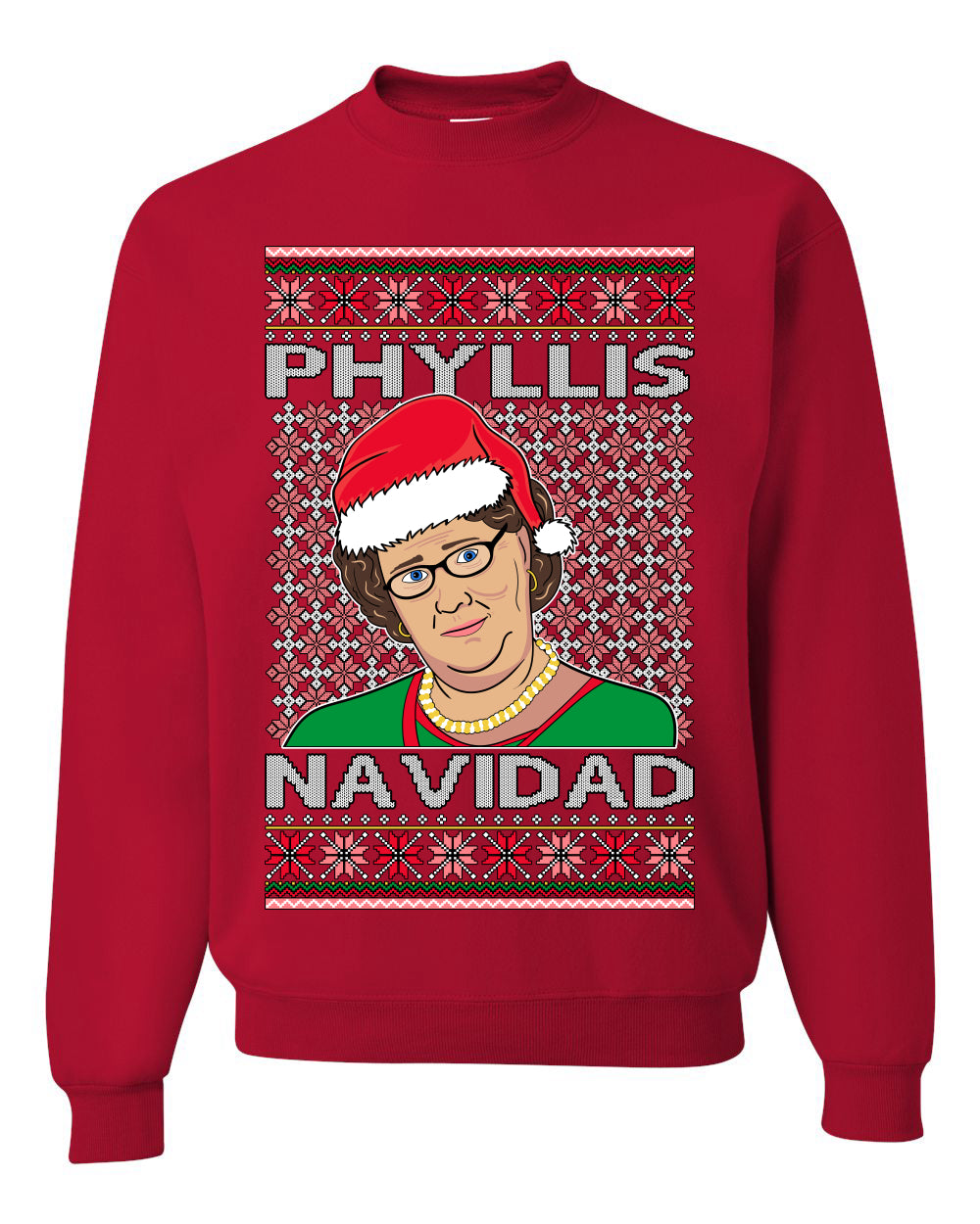 Crewneck Graphic Ugly Holiday Unisex Sweater Sweatshirt Office Shark & Hammer Phyllis Navidad  Ugly Christmas Sweater Unisex Crewneck Sweatshirt