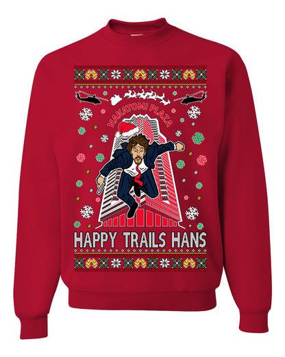 Crewneck Ugly Holiday Unisex Sweater Sweatshirt Nakatomi Plaza Happy Trails Hans Ugly Christmas Sweater Unisex Crewneck Sweatshirt