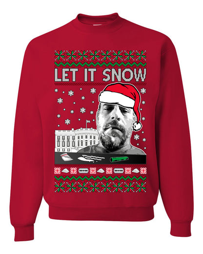 Hunter Let It Snow Biden , Merry Christmas Tee, Ugly Christmas,  Sweater Unisex Crewneck Sweatshirt