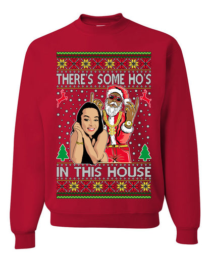 Santa the Plug Hos In This House , Merry Christmas Tee, Ugly Christmas,  Sweater Unisex Crewneck Sweatshirt