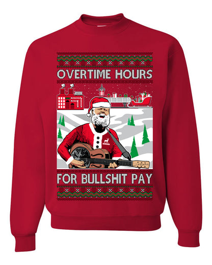 Overtime Hours Rich Men North of Richmond, Christmas Gifts, Funny Xmas Gift Idea, Ugly Christmas Sweater Unisex Crewneck Sweatshirt