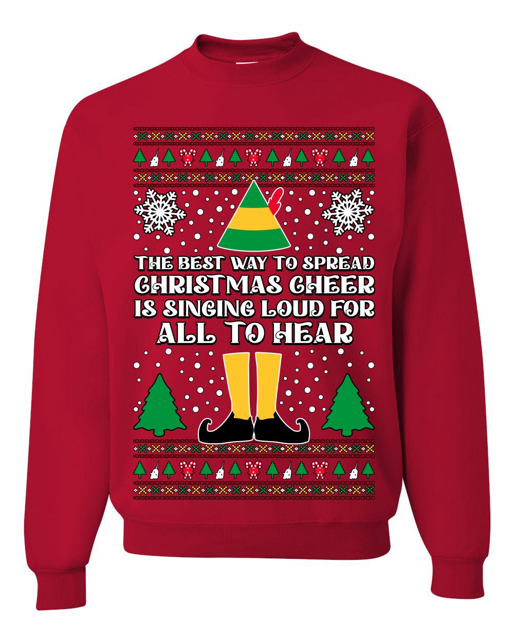 Spread Christmas Cheer Sing Loud For All To Hear, Christmas Gifts, Funny Xmas Gift Idea, Ugly Christmas Sweater Unisex Crewneck Sweatshirt