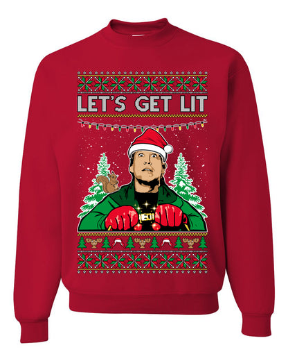 Let's Get Lit Clark Vacation Movie Parody Ugly Christmas Sweater, Christmas Gifts, Funny Xmas Gift Idea, Unisex Crewneck Sweatshirt