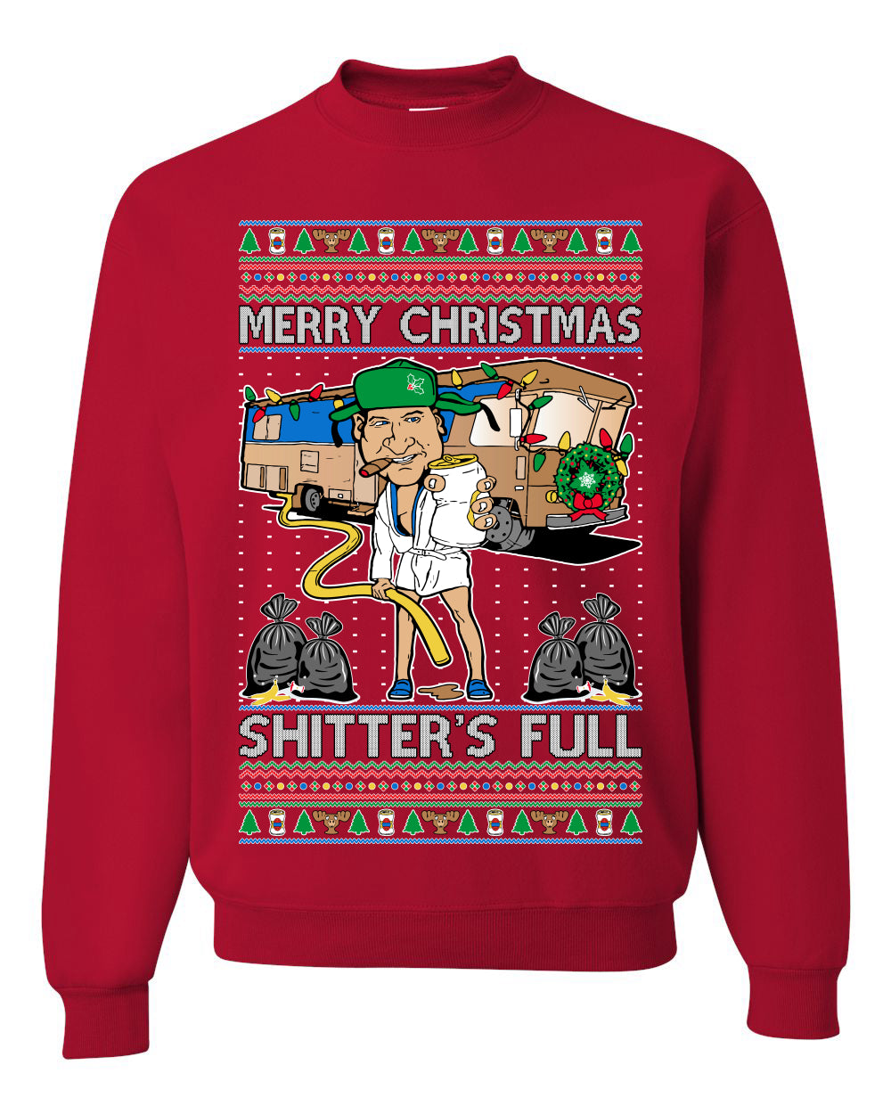 Merry Christmas Shitter's Full Ugly Christmas Sweater, Christmas Gifts, Funny Xmas Gift Idea, Unisex Crewneck Sweatshirt