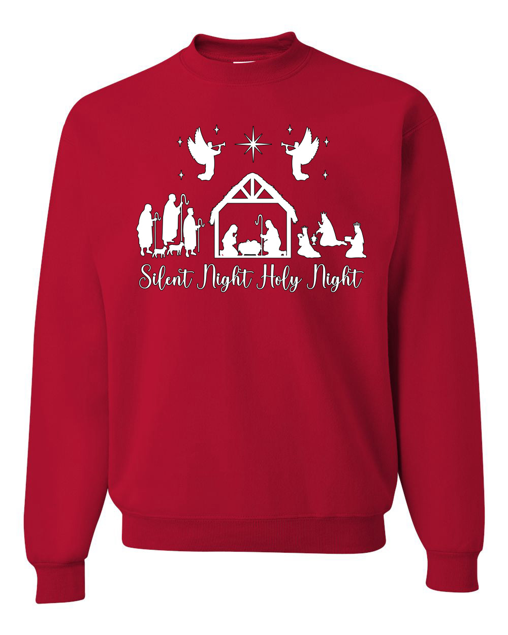 Silent Night Holy Night Religious Jesus Ugly Christmas Sweater, Christmas Gifts, Funny Xmas Gift Idea, Unisex Crewneck Sweatshirt