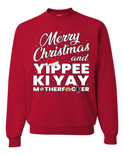 Merry Christmas and Yippee Ki Yay MOFO Ugly Christmas Sweater, Christmas Gifts, Funny Xmas Gift Idea, Unisex Crewneck Sweatshirt