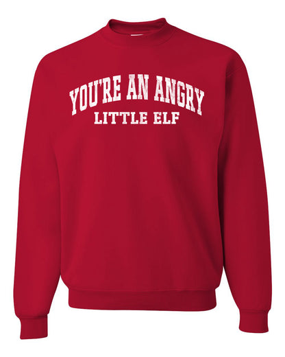 Vintage Movie Quote You're An Angry Little Elf, Christmas Gifts, Funny Xmas Gift Idea, Ugly Christmas Sweater Unisex Crewneck Sweatshirt