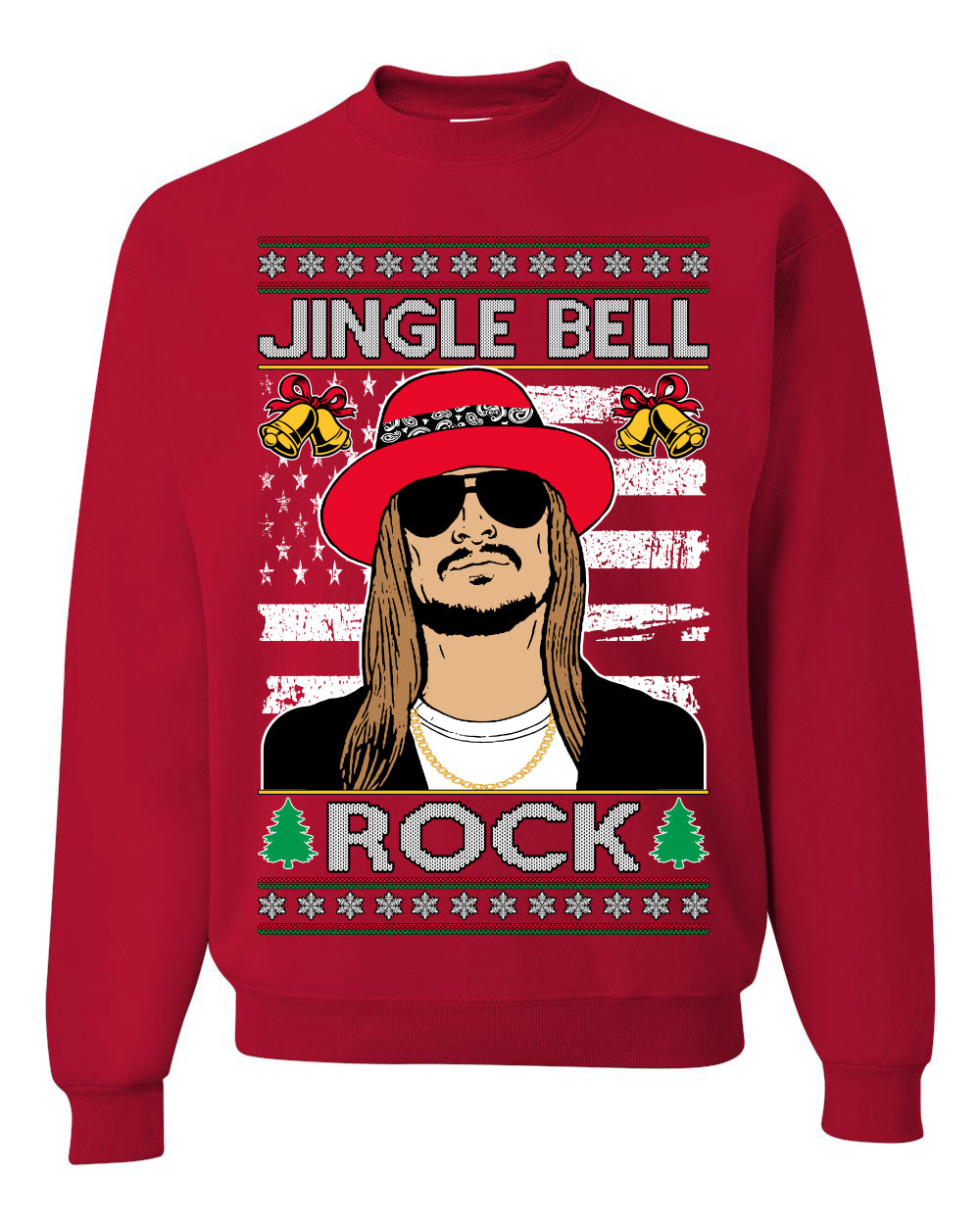 Kid RapperJingle Bell Rock  Country Music, Christmas Gifts, Funny Xmas Gift Idea Ugly Christmas Sweater Unisex Crewneck Sweatshirt