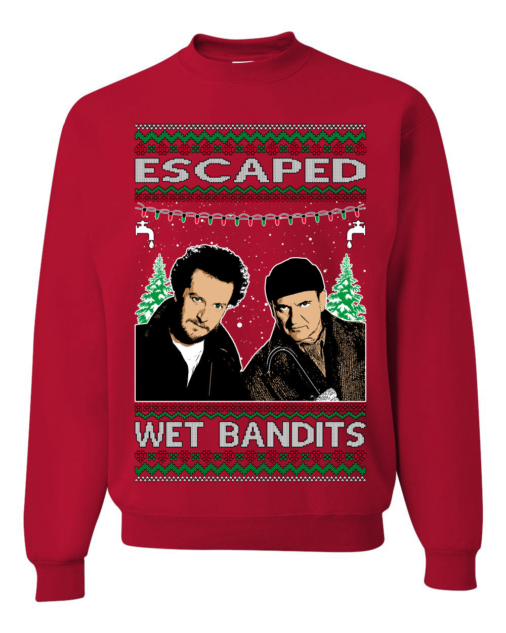 Escaped Bandits Classic Home Holiday Movie, Christmas Gifts, Funny Xmas Gift Idea, Ugly Christmas Sweater Unisex Crewneck Sweatshirt