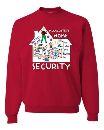 Battle Plans Alone McCallister's Home Security , Christmas Gifts, Funny Xmas Gift Idea, Ugly Christmas Sweater Unisex Crewneck Sweatshirt