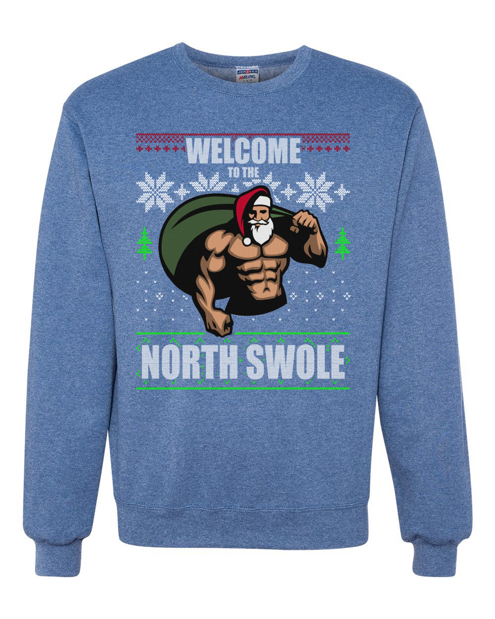Ugly Unisex Crewneck Christmas Sweater Sweatshirt "Merry Liftmas!" Santa Fitness Workout Gym Swole Gift, Group 2 Design Ugly Christmas Sweater Unisex Crewneck Sweatshirt