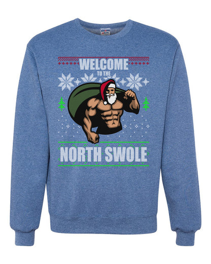 Ugly Unisex Crewneck Christmas Sweater Sweatshirt "Merry Liftmas!" Santa Fitness Workout Gym Swole Gift, Group 2 Design Ugly Christmas Sweater Unisex Crewneck Sweatshirt