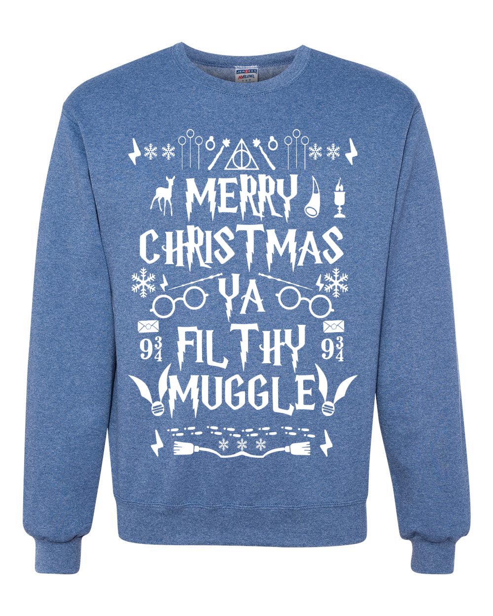 Merry Christmas You Filthy Muggle, Christmas Gifts, Funny Xmas Gift Idea, Ugly Christmas Sweater Unisex Crewneck Sweatshirt
