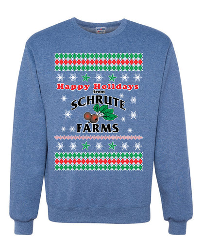 Happy Holidays from Schrute Farms Christmas, Christmas Gifts, Funny Xmas Gift Idea, Ugly Christmas Sweater Unisex Crewneck Sweatshirt