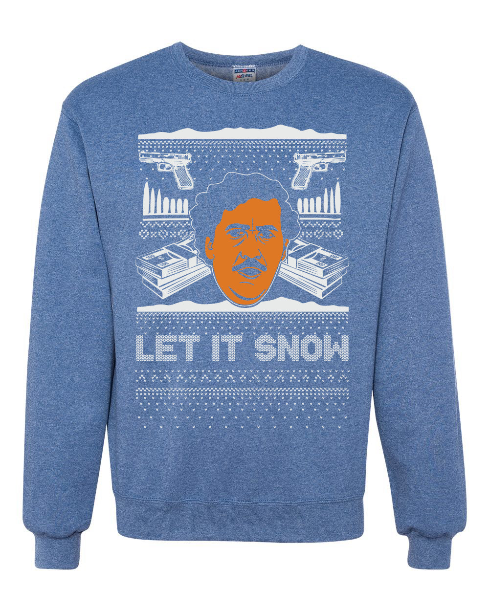 Ugly Christmas Crewneck Sweater Graphic Sweatshirt Unisex Funny, Let It Snow, Pablo Escobar, Merry Xmas Ugly Christmas Sweater Unisex Crewneck Sweatshirt
