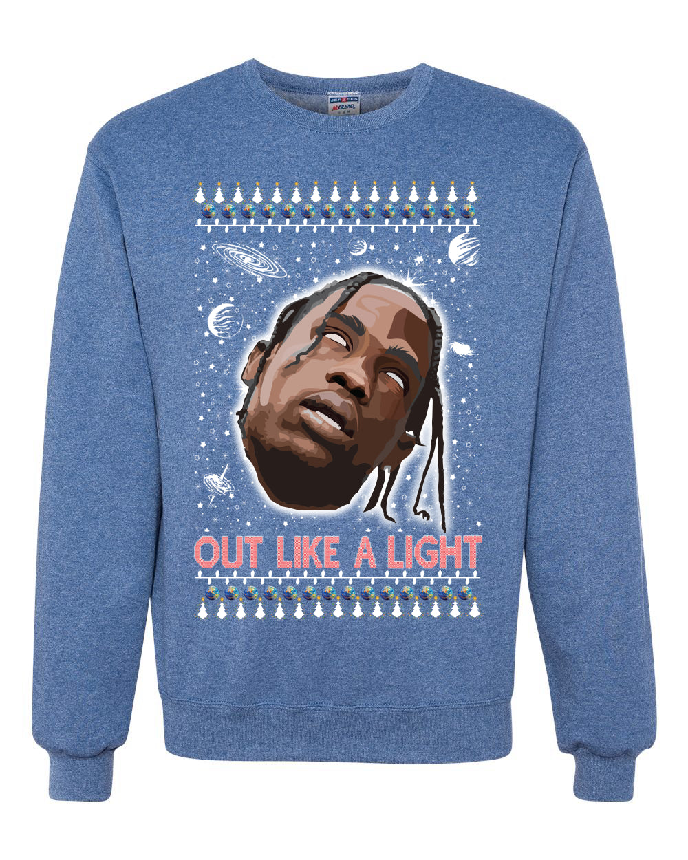 Out Like a Light, Christmas Gifts, Funny Xmas Gift Idea, Ugly Christmas Sweater Unisex Crewneck Sweatshirt