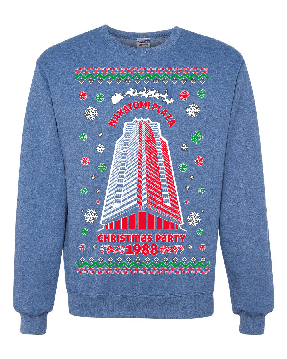 Ugly Unisex Crewneck Christmas Sweater 1988 Nakatomi Plaza Christmas Party Ugly Christmas Sweater Unisex Crewneck Sweatshirt