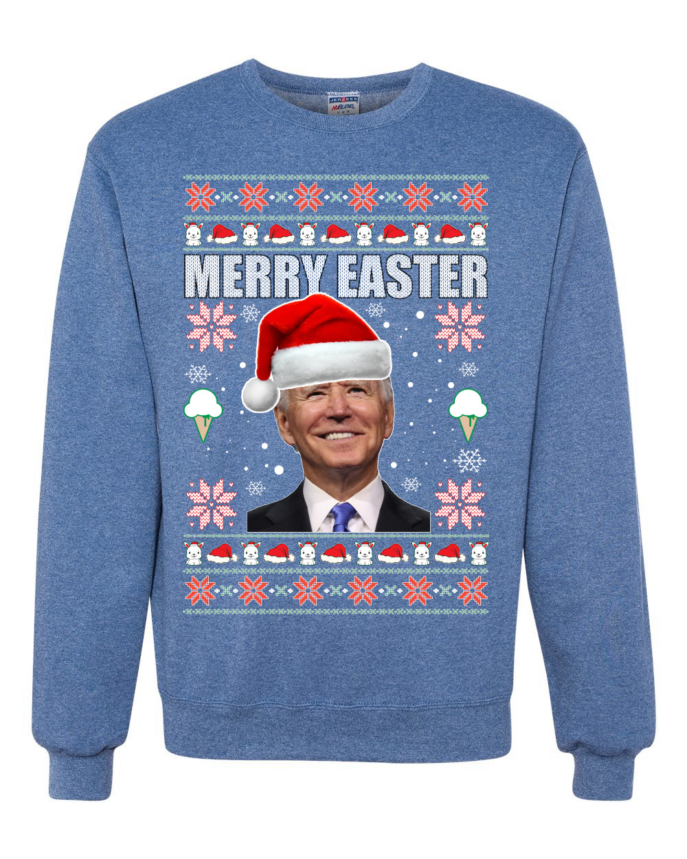 Funny Ugly Xmas Holiday Sweater Sweatshirt Graphic Crewneck Joe Biden Merry Easter Ugly Christmas Sweater Unisex Crewneck Sweatshirt