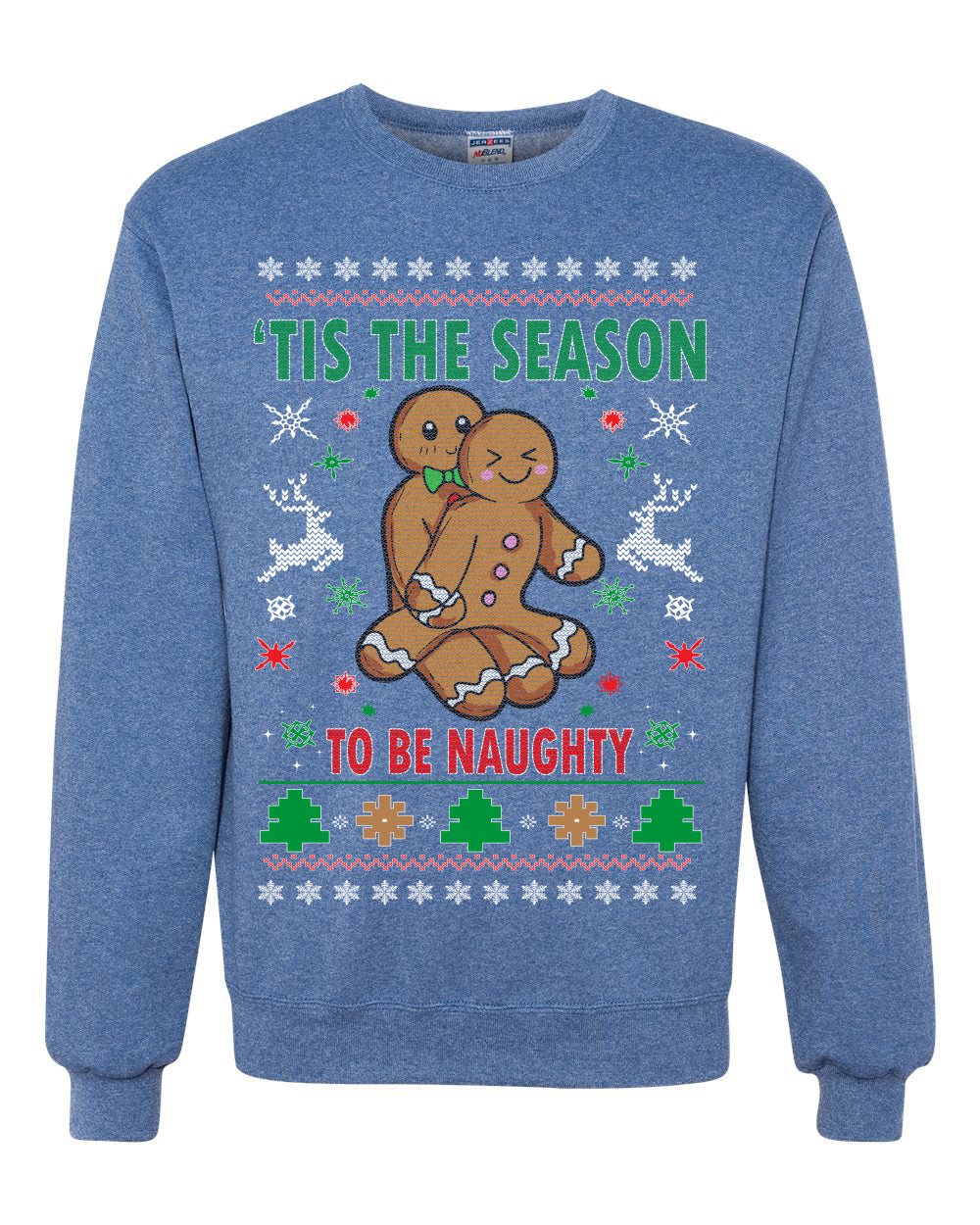 Graphic Ugly Christmas Hoodie Sweater Sweatshirt Tis' The Season To Be Naughty Ugly Christmas Sweater Unisex Crewneck Sweatshirt
