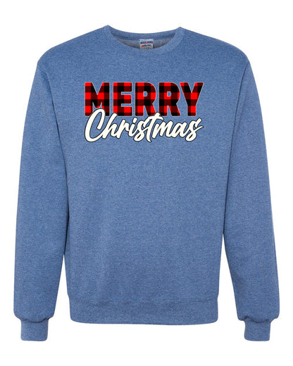 Men's Christmas Graphic TShirt, Plaid, Merry Christmas Buffalo  Ugly Christmas Sweater Unisex Crewneck Sweatshirt