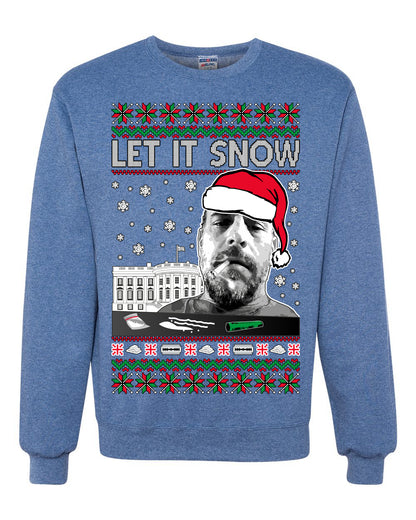 Hunter Let It Snow Biden , Merry Christmas Tee, Ugly Christmas,  Sweater Unisex Crewneck Sweatshirt