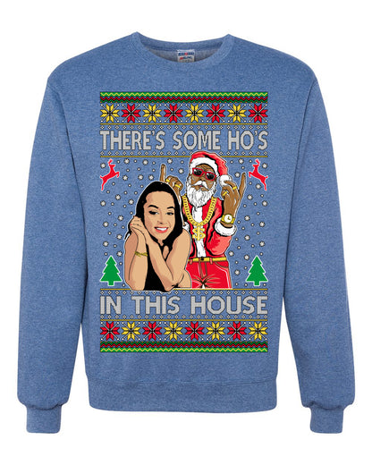 Santa the Plug Hos In This House , Merry Christmas Tee, Ugly Christmas,  Sweater Unisex Crewneck Sweatshirt