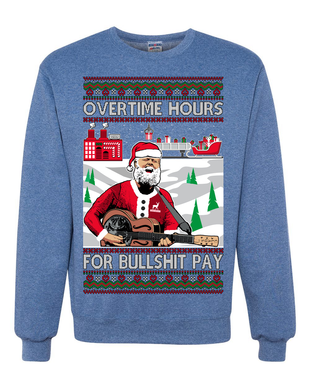 Overtime Hours Rich Men North of Richmond, Christmas Gifts, Funny Xmas Gift Idea, Ugly Christmas Sweater Unisex Crewneck Sweatshirt