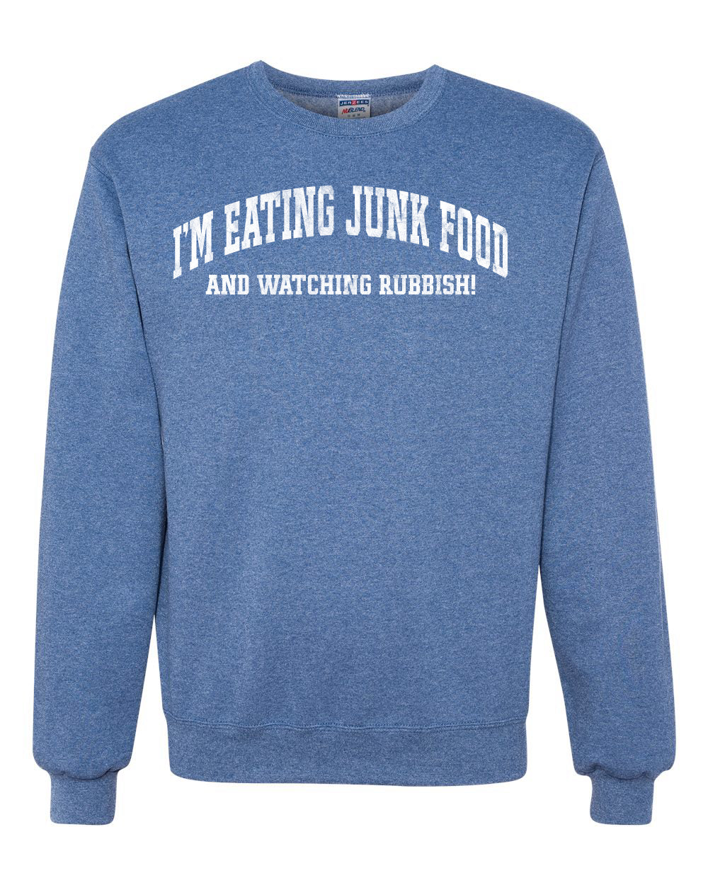 Vintage Movie Quote Eating Junk Food And Watching Rubbish, Christmas Gifts, Funny Xmas Gift Idea, Ugly Christmas Sweater Unisex Crewneck Sweatshirt