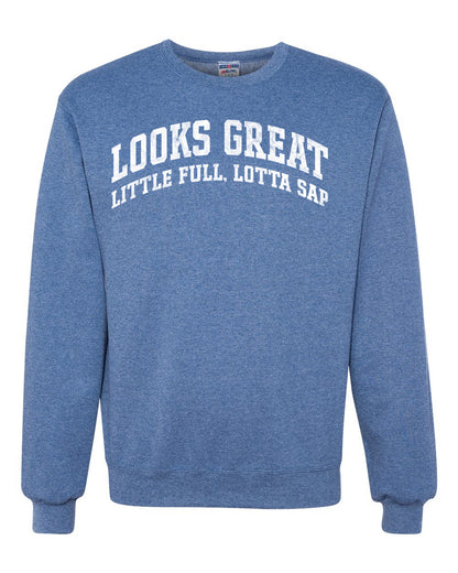 Vintage Movie Quote Looks Great Little Full Lotta Sap, Christmas Gifts, Funny Xmas Gift Idea, Ugly Christmas Sweater Unisex Crewneck Sweatshirt