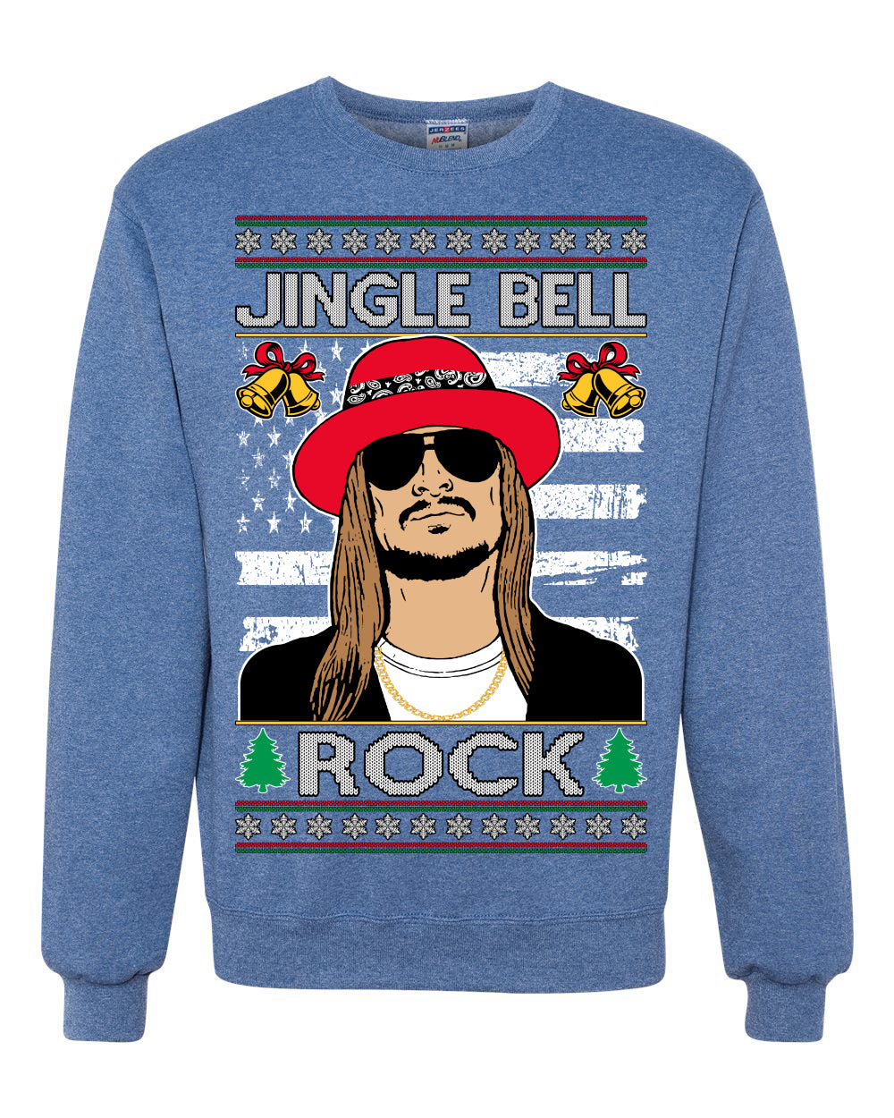 Kid RapperJingle Bell Rock  Country Music, Christmas Gifts, Funny Xmas Gift Idea Ugly Christmas Sweater Unisex Crewneck Sweatshirt