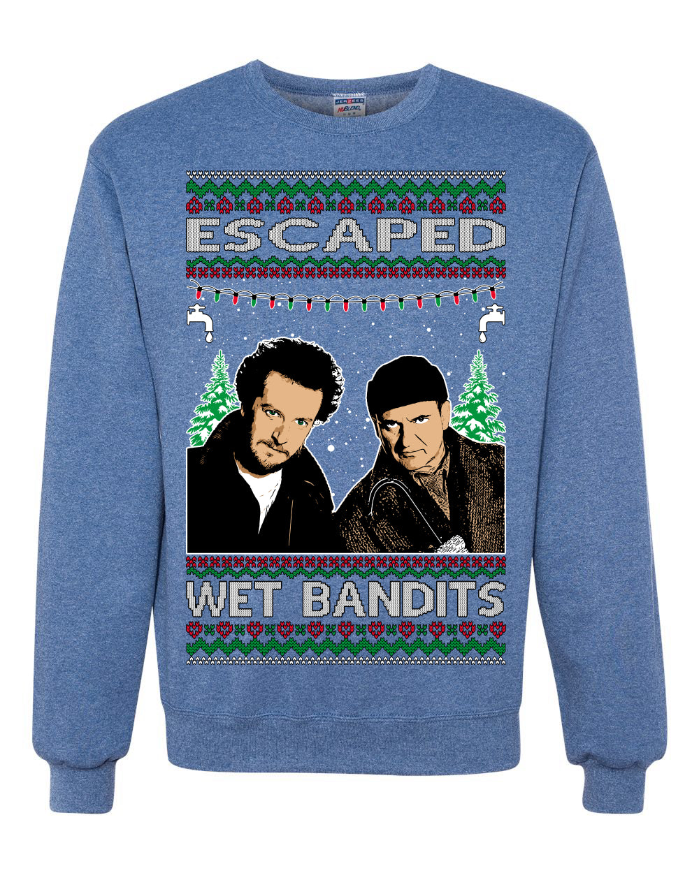 Escaped Bandits Classic Home Holiday Movie, Christmas Gifts, Funny Xmas Gift Idea, Ugly Christmas Sweater Unisex Crewneck Sweatshirt
