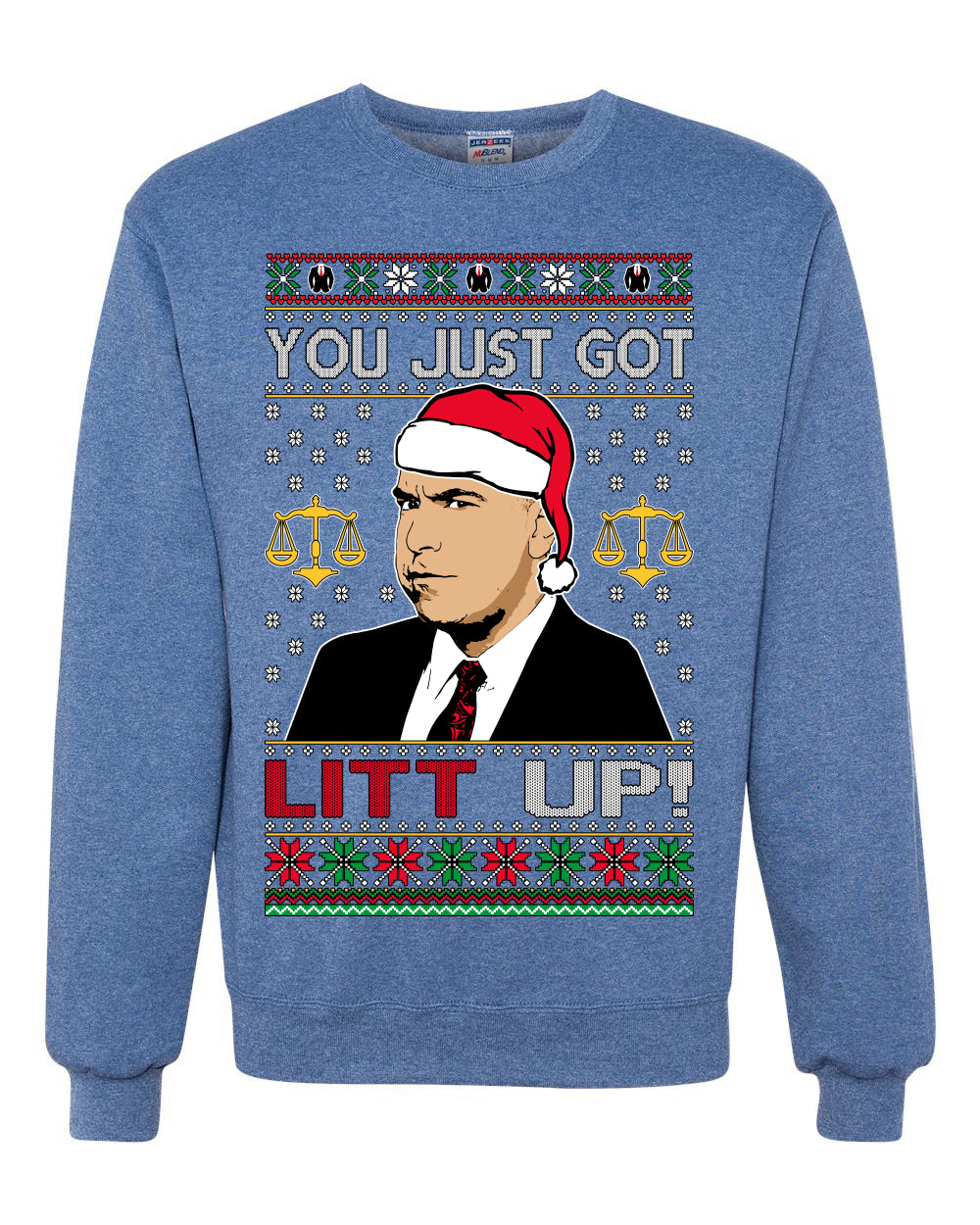 Just Got Litt Up Louis, TV Series, Christmas Gifts, Funny Xmas Gift Idea, Ugly Christmas Sweater Unisex Crewneck Sweatshirt