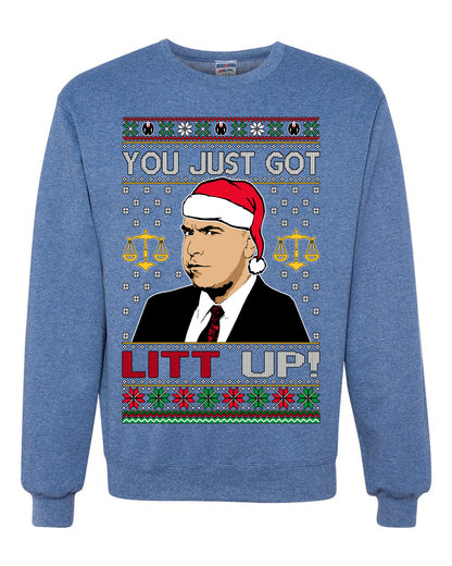 Just Got Litt Up Louis, TV Series, Christmas Gifts, Funny Xmas Gift Idea, Ugly Christmas Sweater Unisex Crewneck Sweatshirt