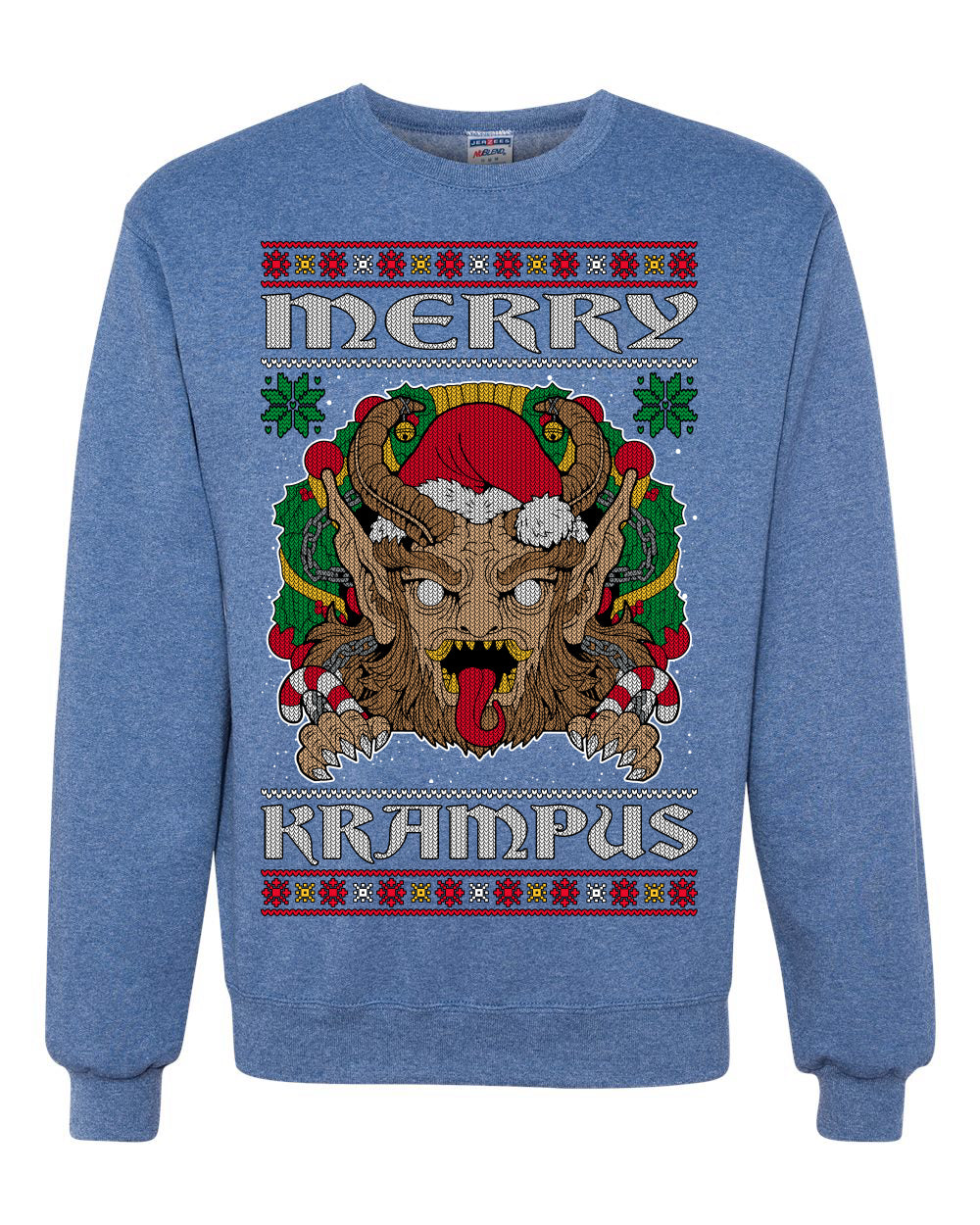 Merry Krampus Scary Xmas Movie, Christmas Gifts, Funny Xmas Gift Idea, Ugly Christmas Sweater Unisex Crewneck Sweatshirt