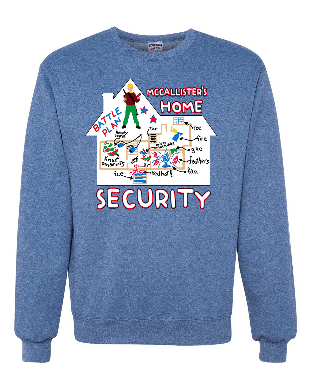 Battle Plans Alone McCallister's Home Security , Christmas Gifts, Funny Xmas Gift Idea, Ugly Christmas Sweater Unisex Crewneck Sweatshirt