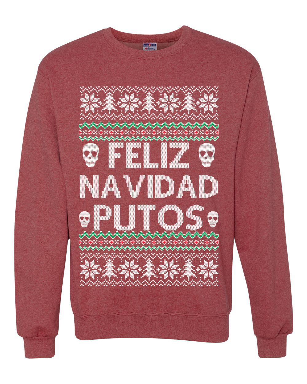 Men's Ugly Xmas Long Sleeve Shirt Feliz Navidad Putos Ugly Christmas Sweater Unisex Crewneck Sweatshirt