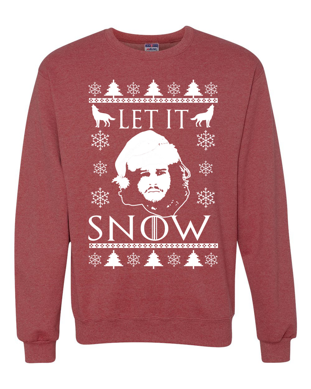 Unisex Graphic GoT Ugly Christmas Crewneck Sweater Let It Snow Jon Snow Stark Ugly Christmas Sweater Unisex Crewneck Sweatshirt